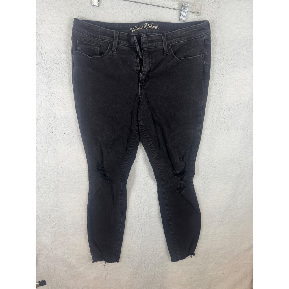Universal Thread Black Distressed Skinny Jeans Womens Size‎ 12/31R Denim